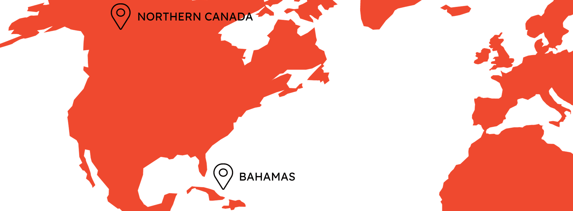 Map of VWB's work in North America