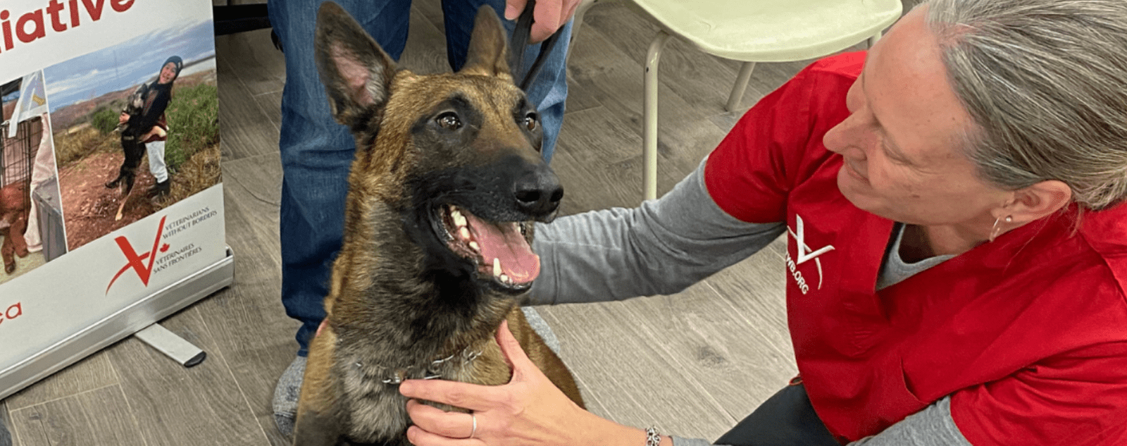 Dr. Trace MacKay with a dog