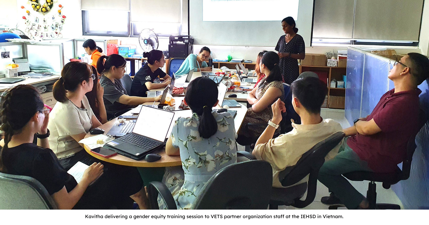 Kavitha, a VETS volunteer, doing a training session in Vietnam